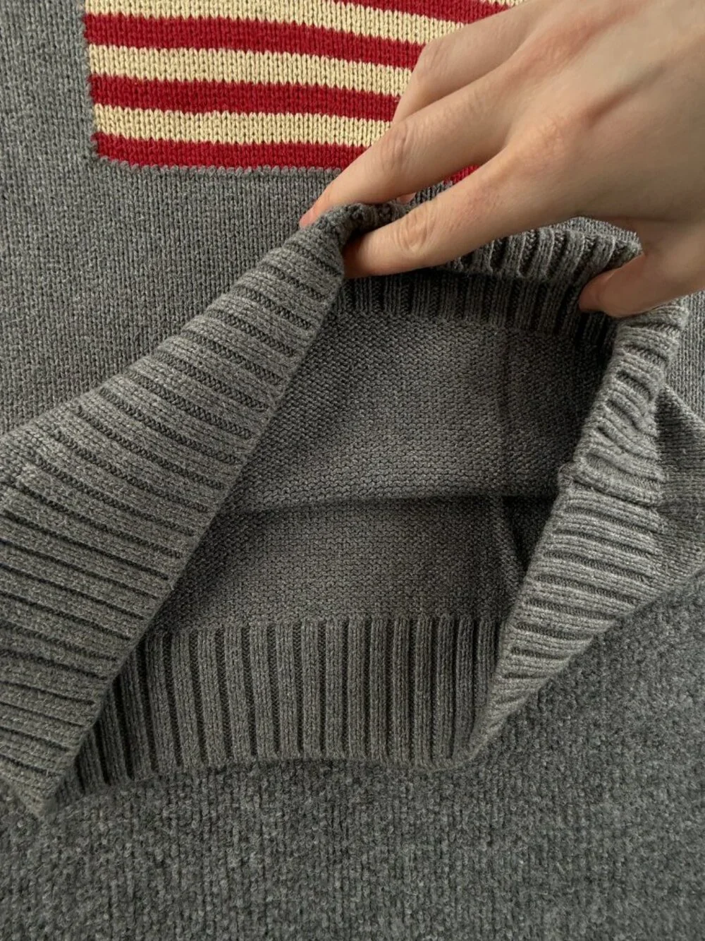 Polo Ralph Lauren USA Flag Hooded Sweater Graphic Large 14-16 Gray Preppy Boys
